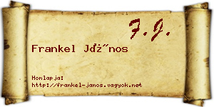 Frankel János névjegykártya